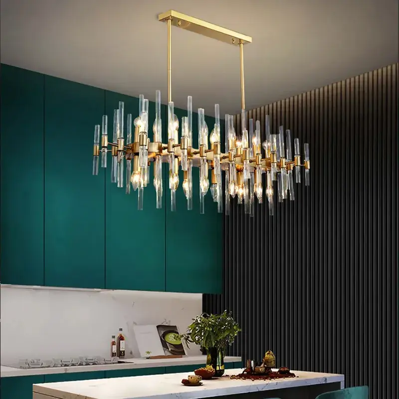 Lights above kitchen island as a decor idea for kitchen