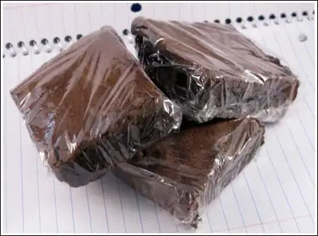 Wrapped brownies for storage