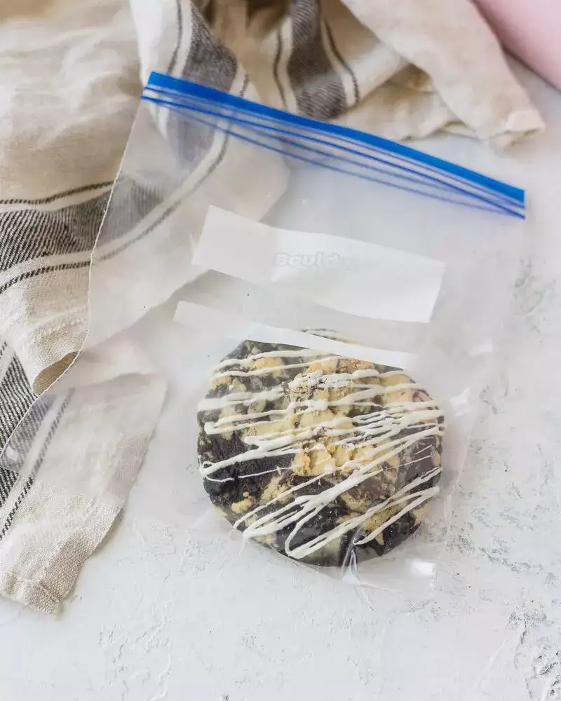 Crumbl Cookie Stored in a Plastic Wrap