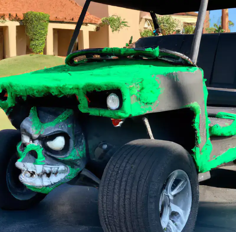 Frankenstein decoration for golf cart for halloween