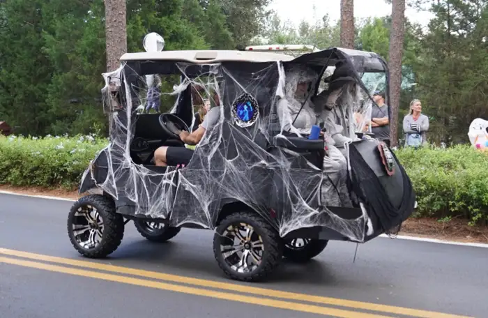 Haunted House Decoration for a golf cart for halloween