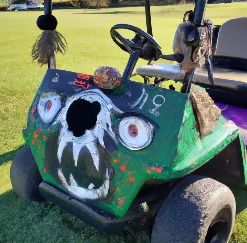 Halloween Zombie golf cart