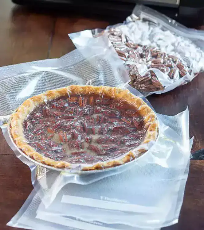 Sealed pecan pie