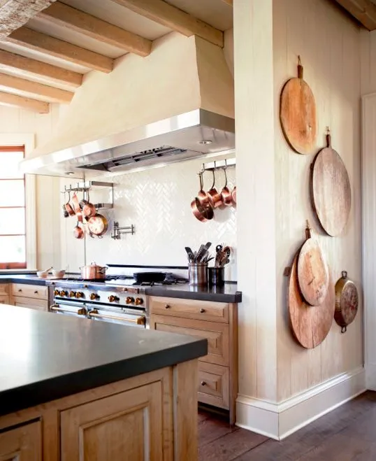 wood cutting boards in kitchen decor