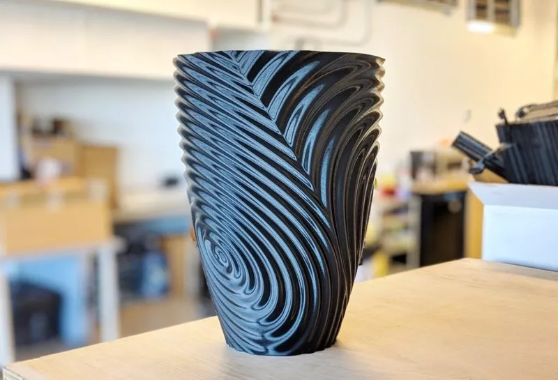 3d Printed Black Vase