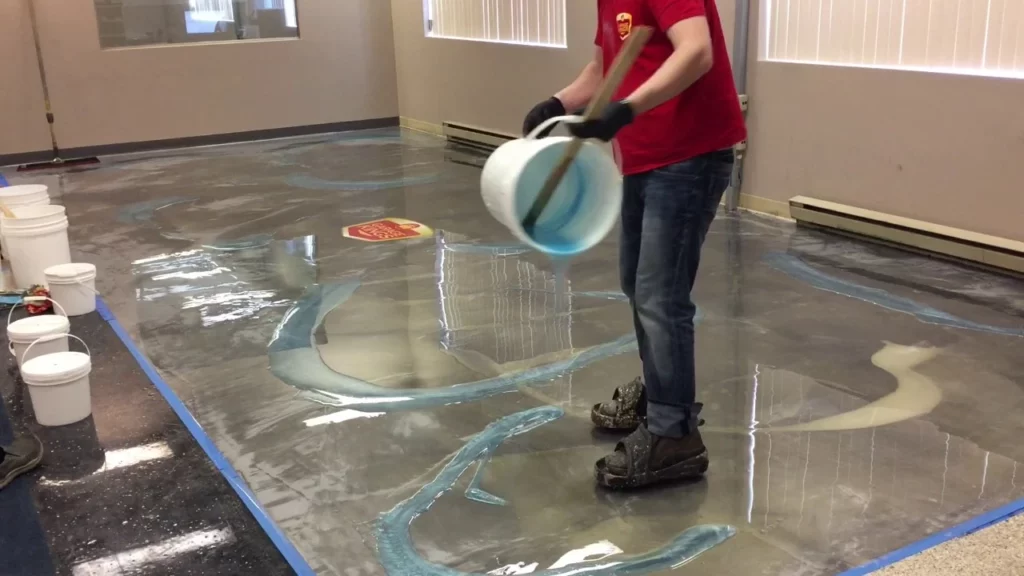 Expert applying specific mixture to a prepared surface